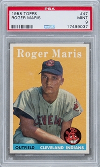 1958 Topps #47 Roger Maris Rookie Card - PSA MINT 9 